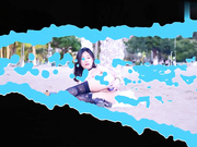 户外露出 疯狂喷水 鼓浪屿沙滩景区