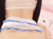 蓝边蕾丝好诱人小萝莉自慰白虎白浆都出来了